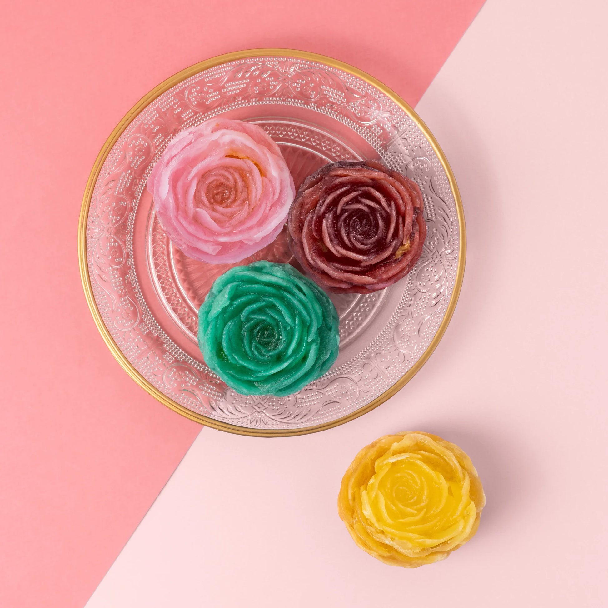 cristaux comestibme à offrir comme cadeau original en forme de fleurs