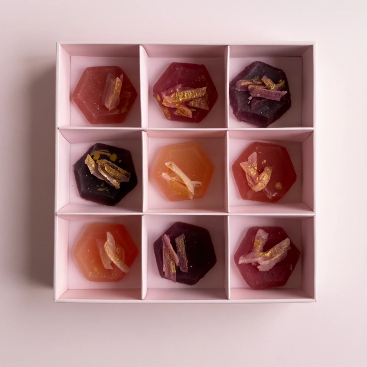 Écrin de 9 Cristaux Comestibles aux Fruits Rouges