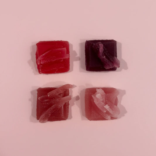 Mini Coffret de 4 cristaux comestibles aux Fruits Rouges