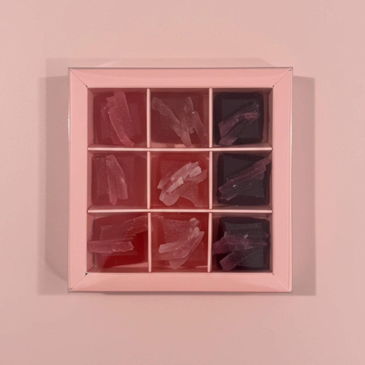 Mini Box of 4 edible crystals with Red Fruits