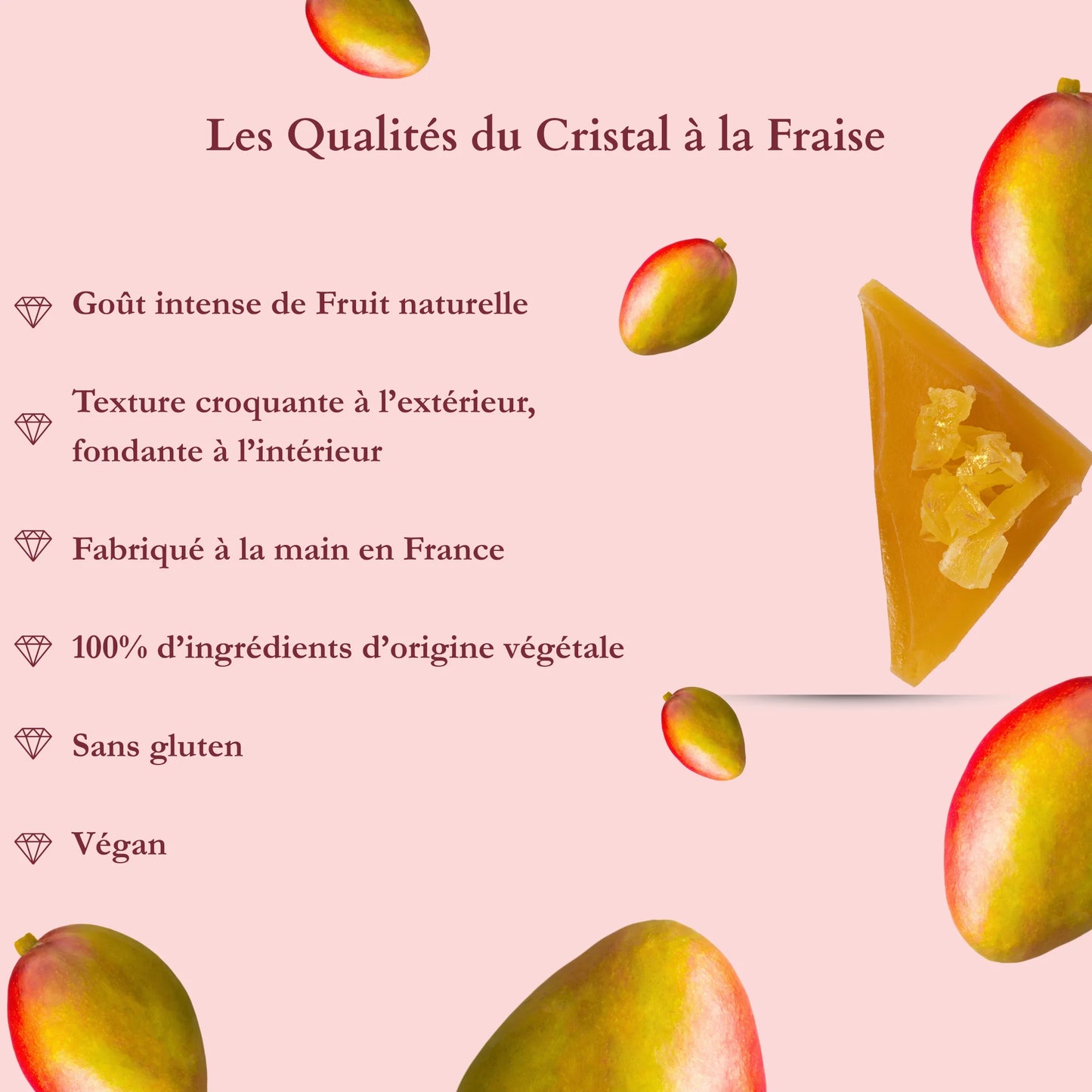 Edible mango crystal