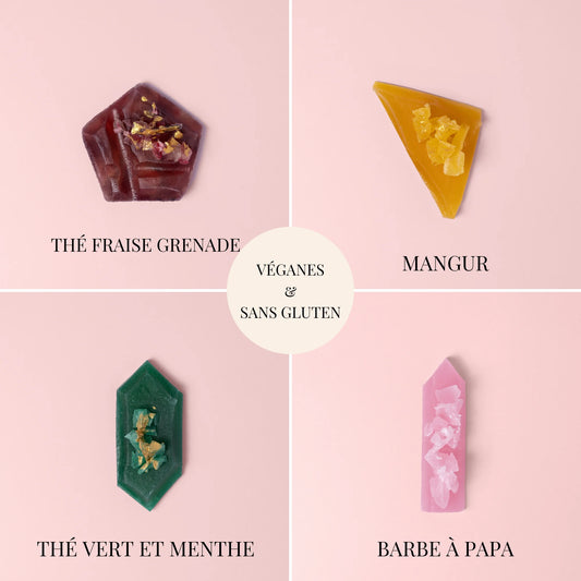 Collection Émeraude - 4 Cristaux Comestibles