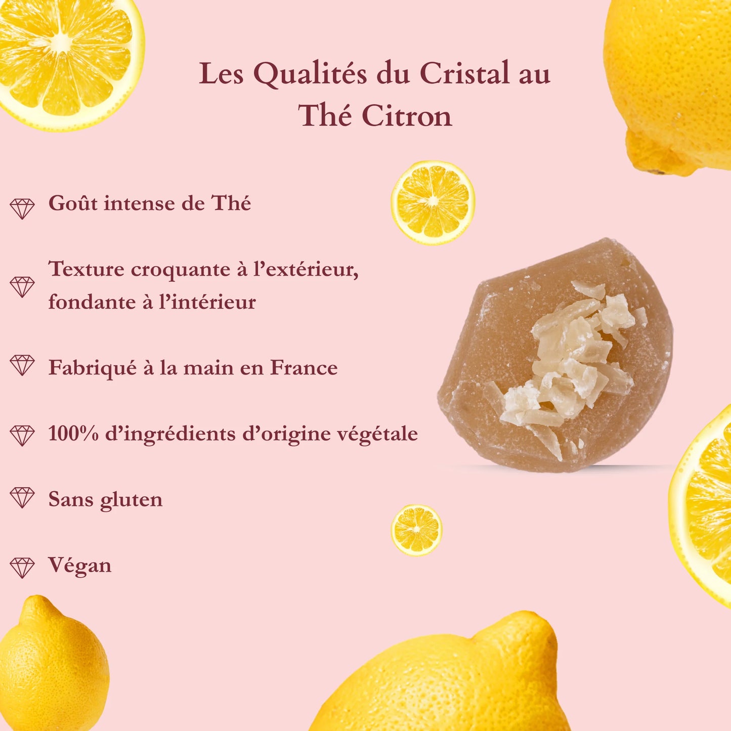 Cristal  Comestible au Thé au Citron